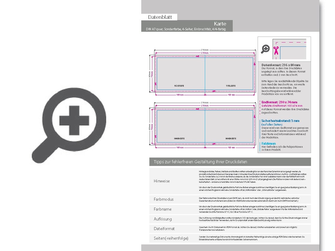 Product Bild einladungskarte_din_a7_quer_4-seiter_4_4_farbig_+_sonderfarbe_silber