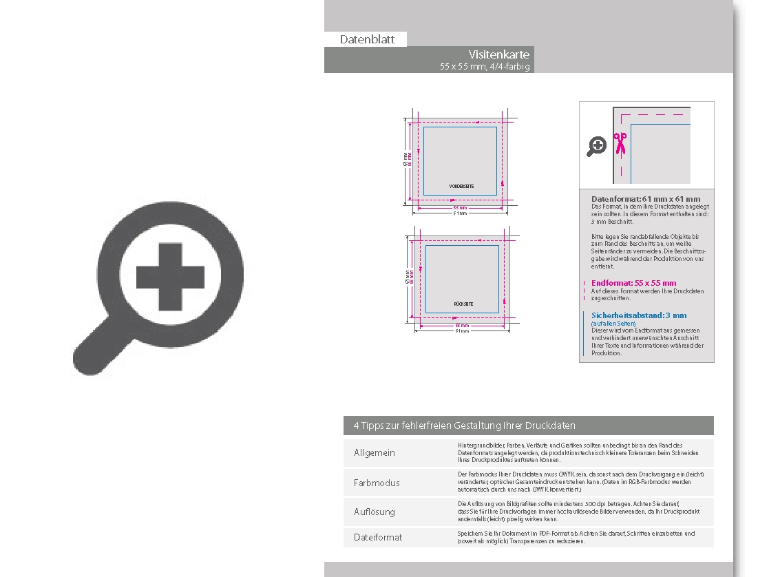 Product Bild visitenkarten_quadratisch_4_4_farbig_55_x_55_mm_(beidseitiger_druck)_mit_einseitigem_vollfl__chigem_uv-lack